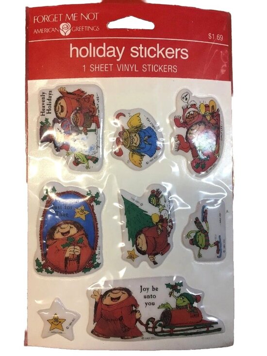 American Greetings Other - Sherman On The Mount Vintage Puffy Stickers 1984 Vinyl AGC Forget Me Not Holiday